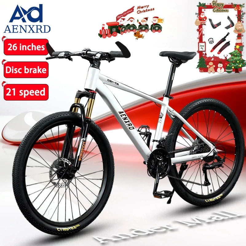 Aenxrd mountain bike for adult 26 inch mountain bike 21 Speed changes Double Brake Damping