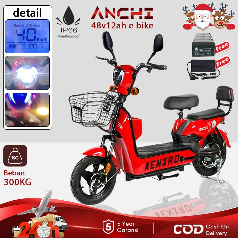 Aenxrd E Bike electric bikes 2 Wheels Electric Bikes Electronic Bike For Adult Ebik 48v12ah