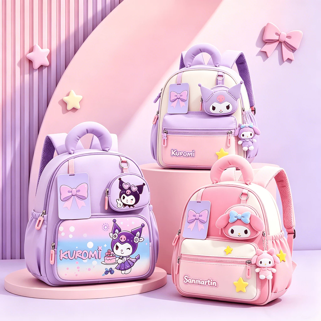 Backpack For Kids School Bag Kulomi Grade Children girls Lightweight Backpack Decompression Backpack