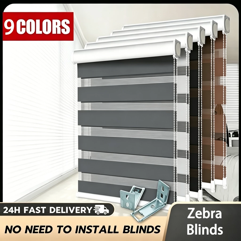 Korean Blinds Venetians Duo Roller Blinds Blackout Window Curtains Adjustable Height Modern