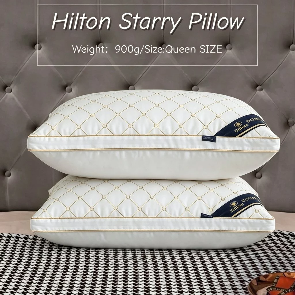 Hilton Pillow Upgraded High Quality Korean Fiber Hotel Five star Original Soft Pillow Queen size