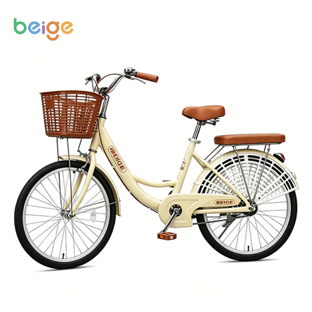 Bike For Adult Women Bike For Kids Girl 50KG Safety Guard System Enlarged&widen basket leather seat