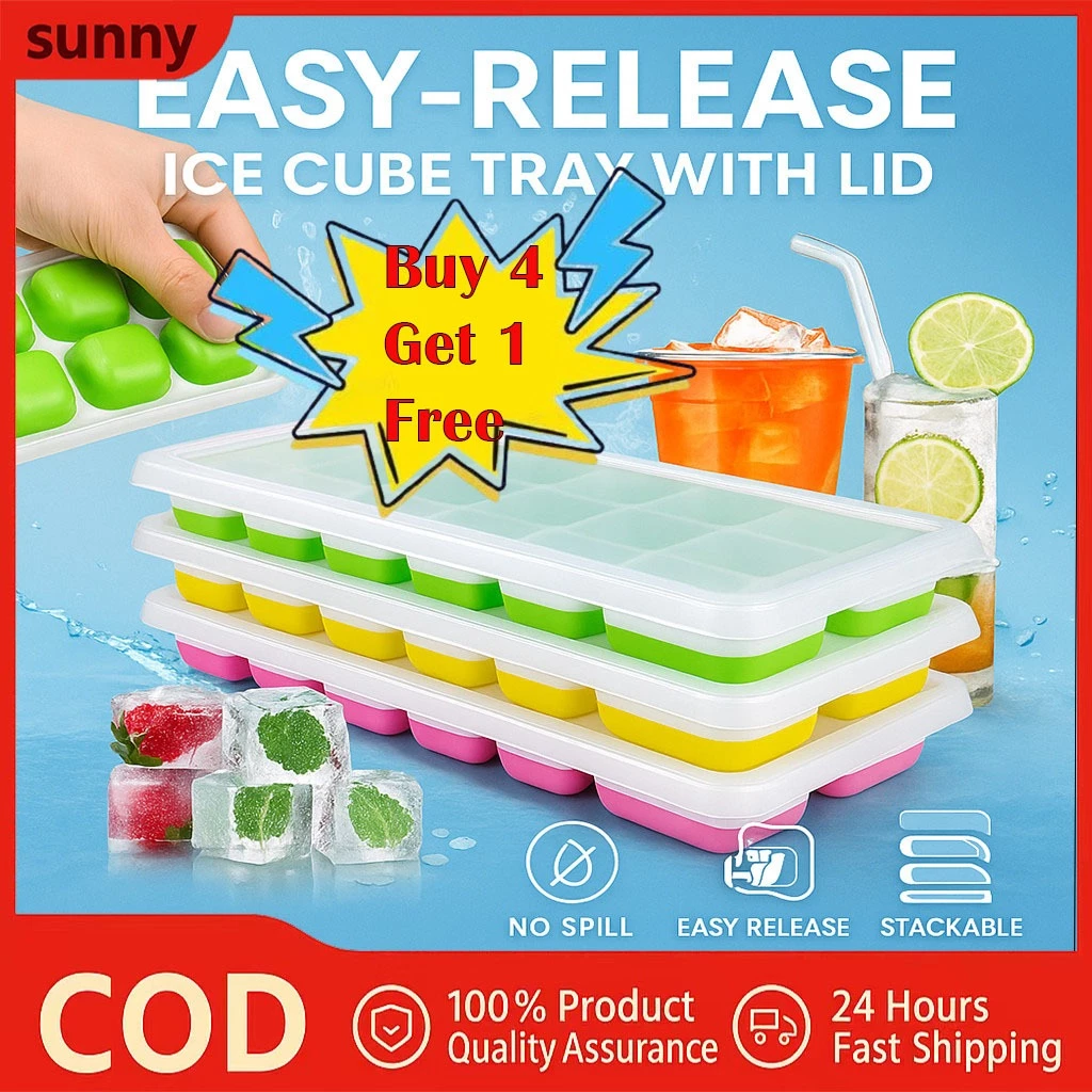 14 Grid Ice Cube Tray Silicone Mold Durable Square Ice Maker for Drinks Bar Kitchen Use