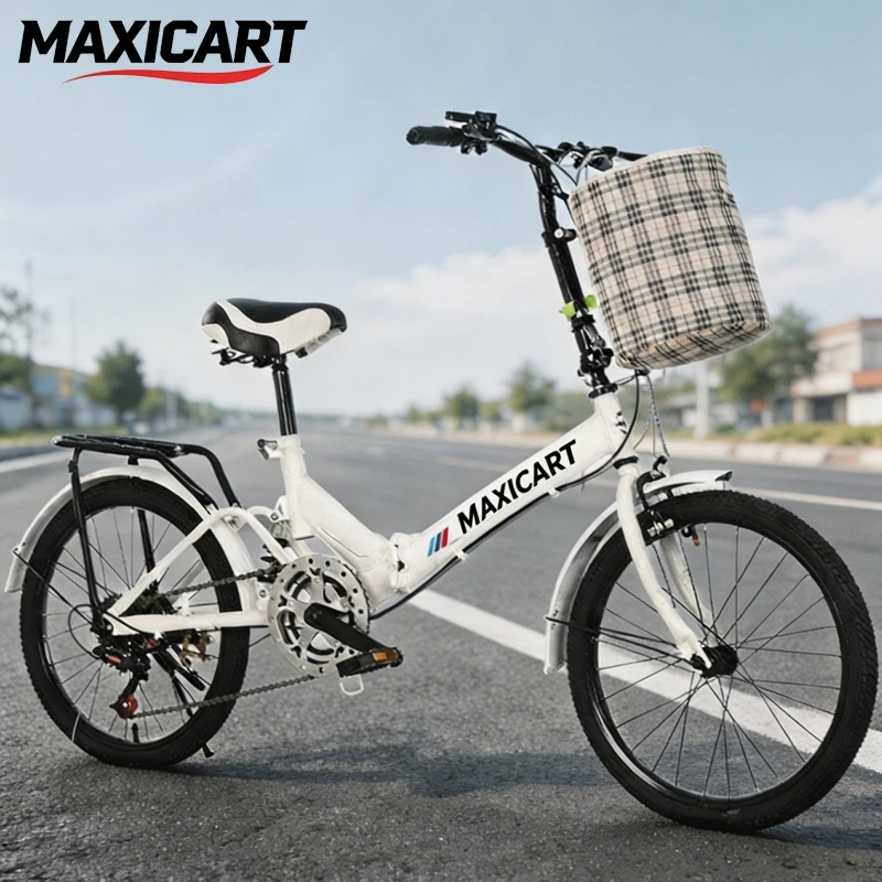 Maxicart Road Bike Folding Bike 20 Inch Portable Leisure Adult Bicycle for Kids Boy Gifts with Bell
