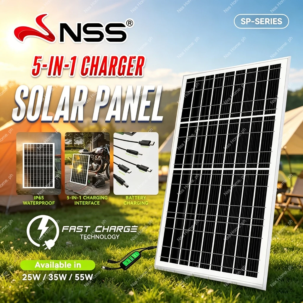 NSS Solar Panel 25W 35W 55W Multi function Solar Charger IP65Waterproof Outdoor Solar Panel USB Port