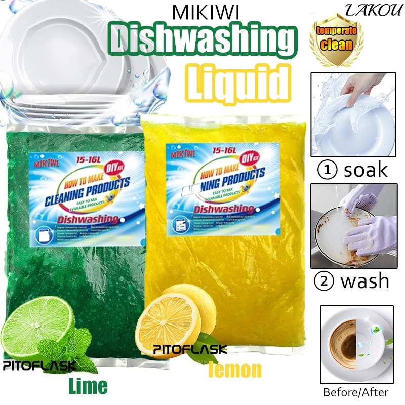 Mikiwi DIY Easy Mix Dishwashing liquid kit 3.5L 18L lime lemon Household set detergent FDA Antibac