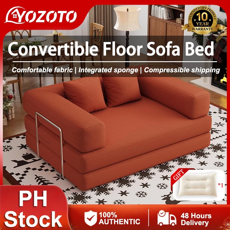 Yozoto Folding Sofa Bed 4in1 Convertible Sofas with Pillow Back Support Armrest Comfy Foldable Sofa