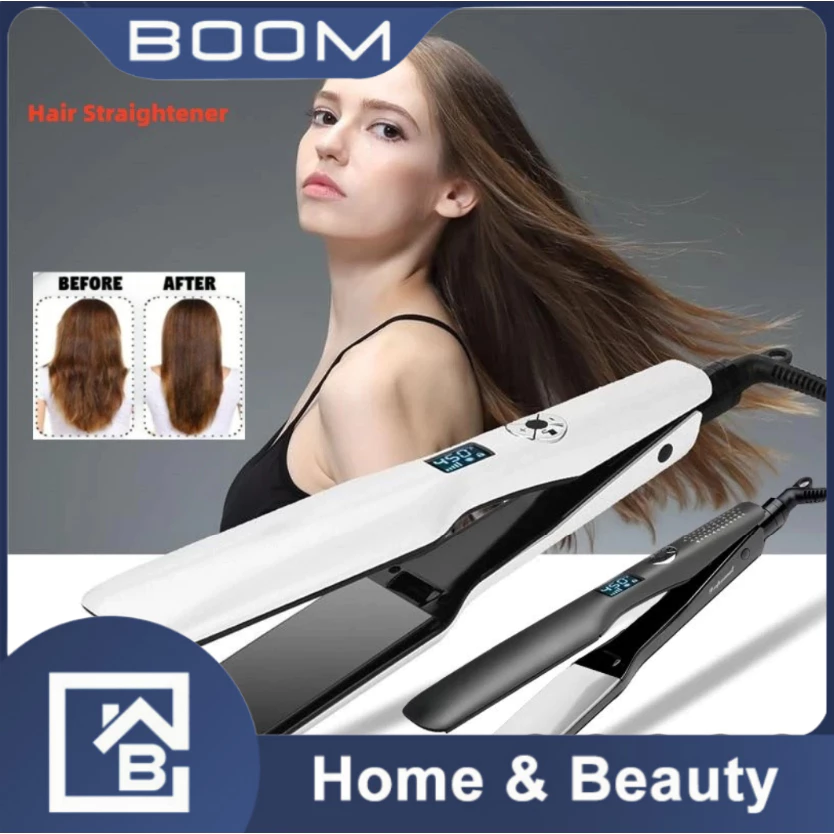 3D Rotating Hair Straightener PTC Wide Heating Plate and LCD Flat Iron Perm
