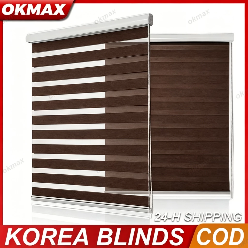 Nicedays Korean Blinds for Windows Venetians Duo Roller Blackout Blinds Waterproof Breathable