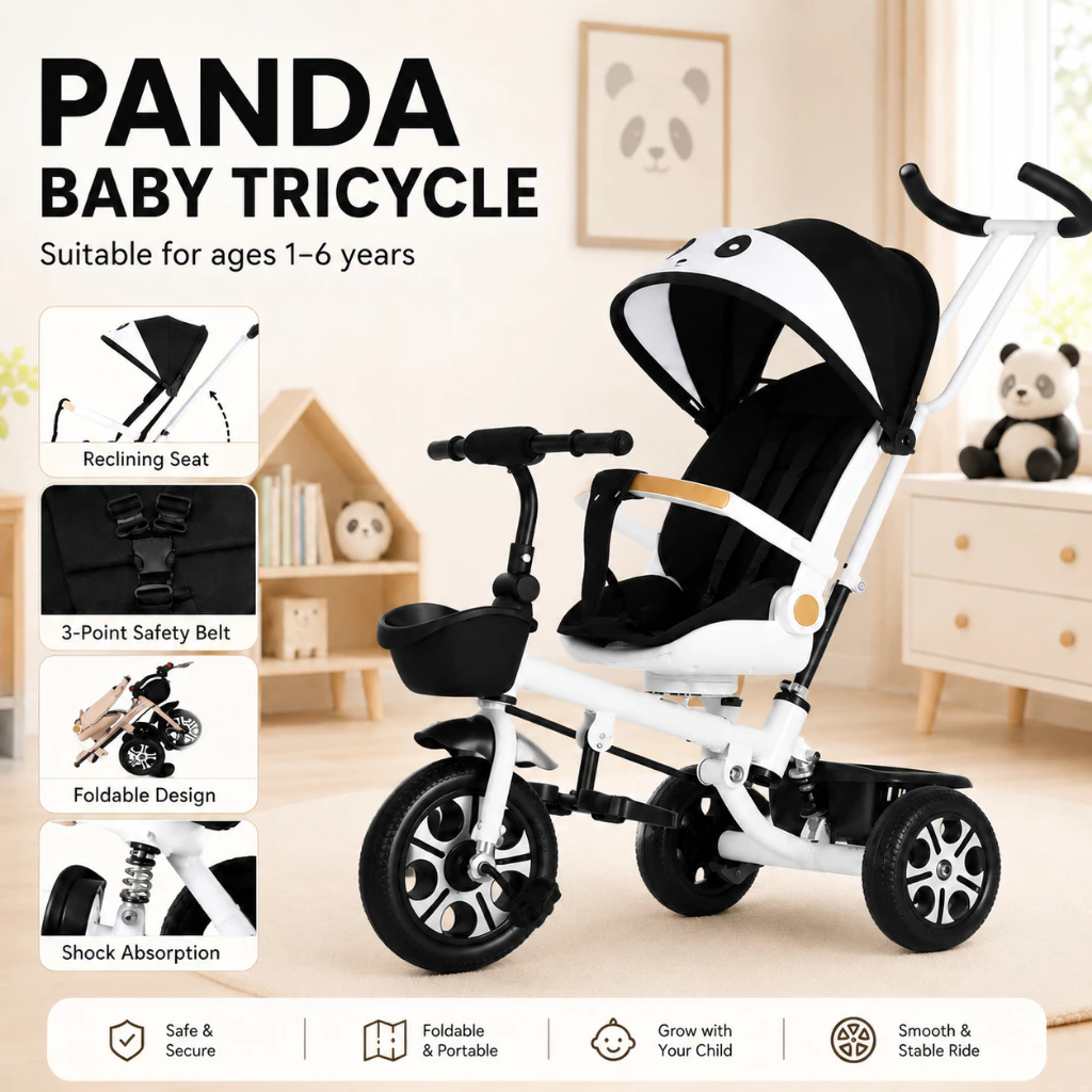 4 In 1 Stroller Bike for Baby Can Lie Down 3 Wheels Baby Stroller Rotatable Seat for 2 6 Years