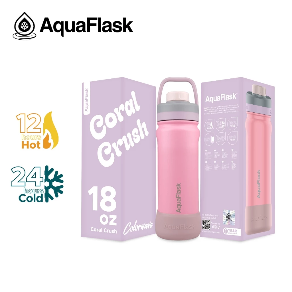 AquaFlask Colorwave Shades of Summer Sports Lid Insulated Bottle (18oz 22oz 32oz 40oz)