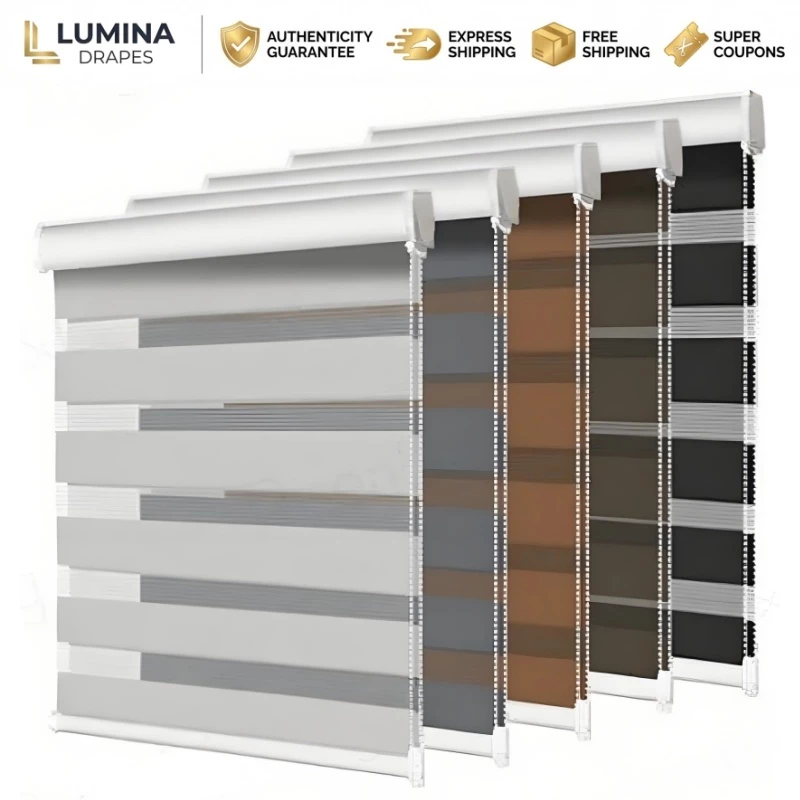 Modern Korean Blackout Blinds For Window Venetians Duo Roller Curtain For Window Decoration