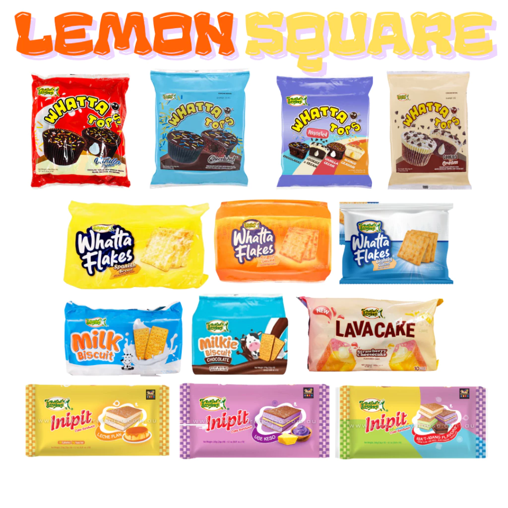 Lemon Square CUP Lava Cake Inipit FUN Square Cookie Bite Milk Biscuit Chocolate Fudge Whatta Tops