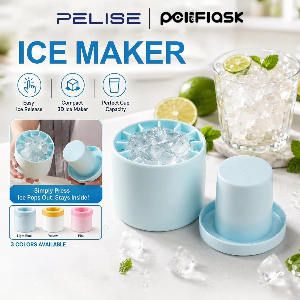 Pelise 60 Grids Silicone Ice Cube Mold Round Ice Bucket Homemade DIY Refrigerator Freeze Ice Maker