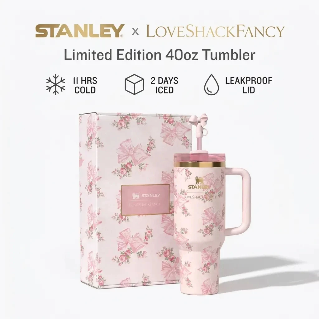 Stanley 40oz Insulated Straw Tumbler, Large Capacity Car Cup with Gift Box Set