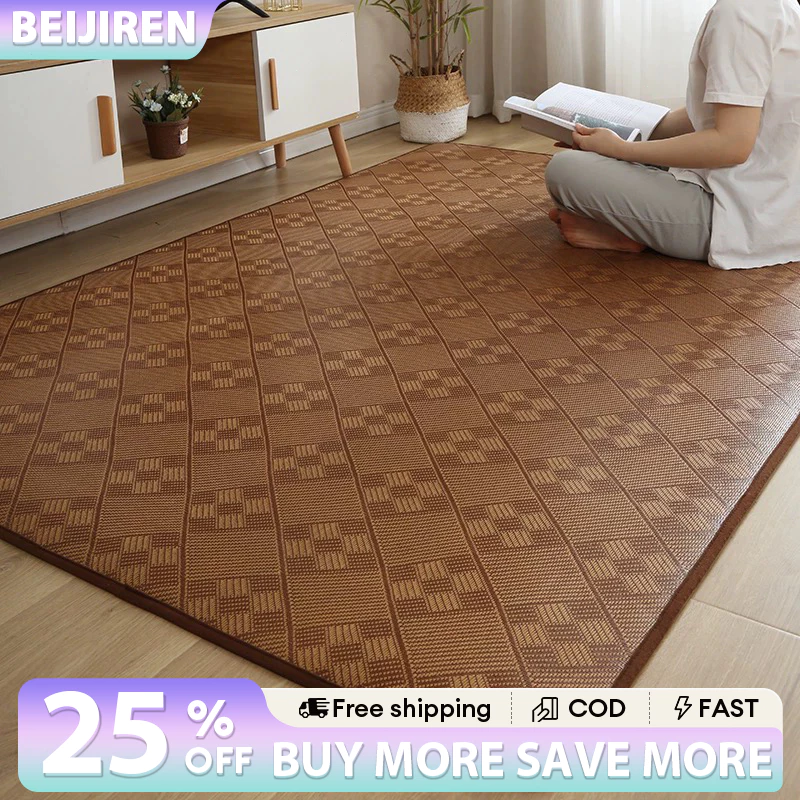 Cooling Foldable Carpet Rattan banig native bamboo mat for home,bedroom,living room Foldable Carpet