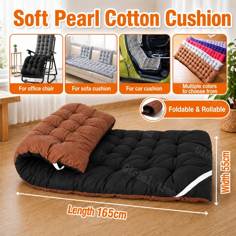 Sofa Chair Cushion Soft Foldable Pearl Cotton Comfortable Recliner Seat Mat Breathable Bed Mattress