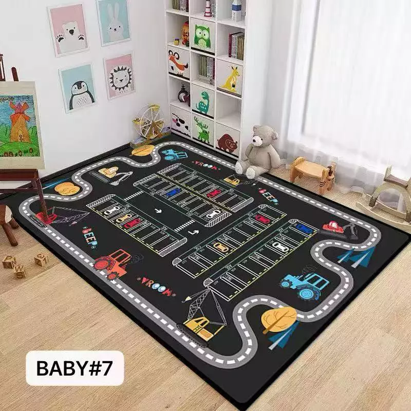 Kids Play Mat Non Slip Carpet for Boys Girls Educational Traffic Car Track Rug for Toddler Baby Craw