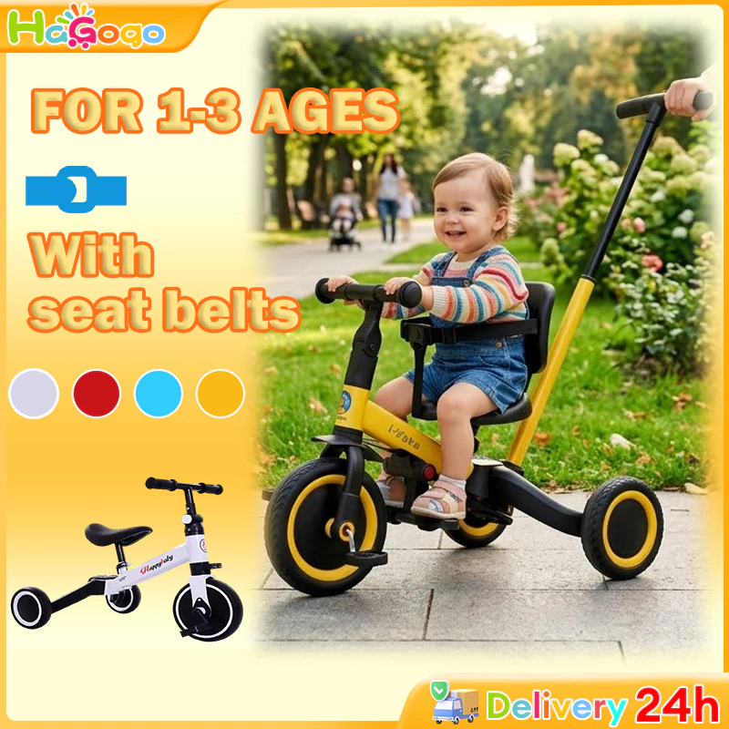 Stroller bike for kids boy baby Bike For Kids 3 in 1 Adjustable 1 to 5 Years Old Tricycle for Kids