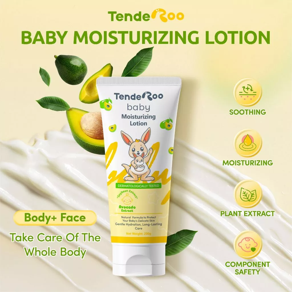 Tenderoo Baby Moisturizing Lotion Avocado Plant Extract Gentle Safe Soothing 200ml