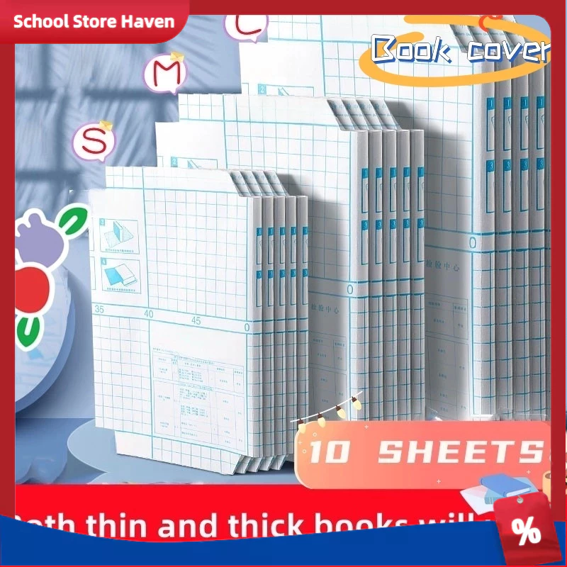 10 sheets Self adhesive Book Wrapper transparent self adhesive protective cover Waterproof film