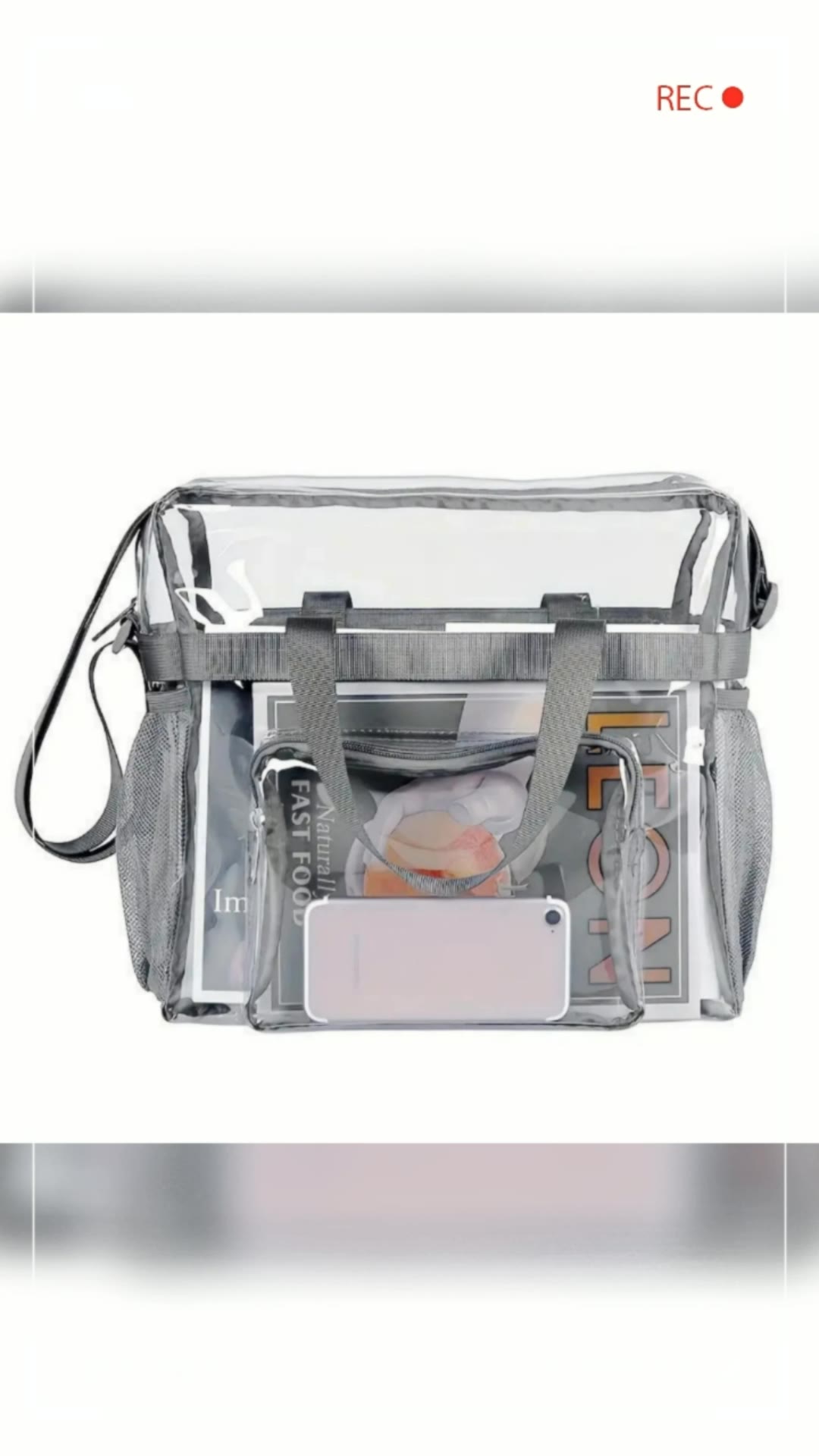 [TOP SALES] Large Capacity Thickened PVC Transparent Bag Portable Washing Bag Clear Tote Multi Pocket Handbag