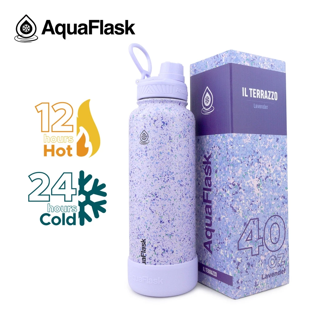 Aquaflask (18oz 22oz 32oz 40oz) IL Terrazzo Limited Stainless Steel Drinking Water Bottle