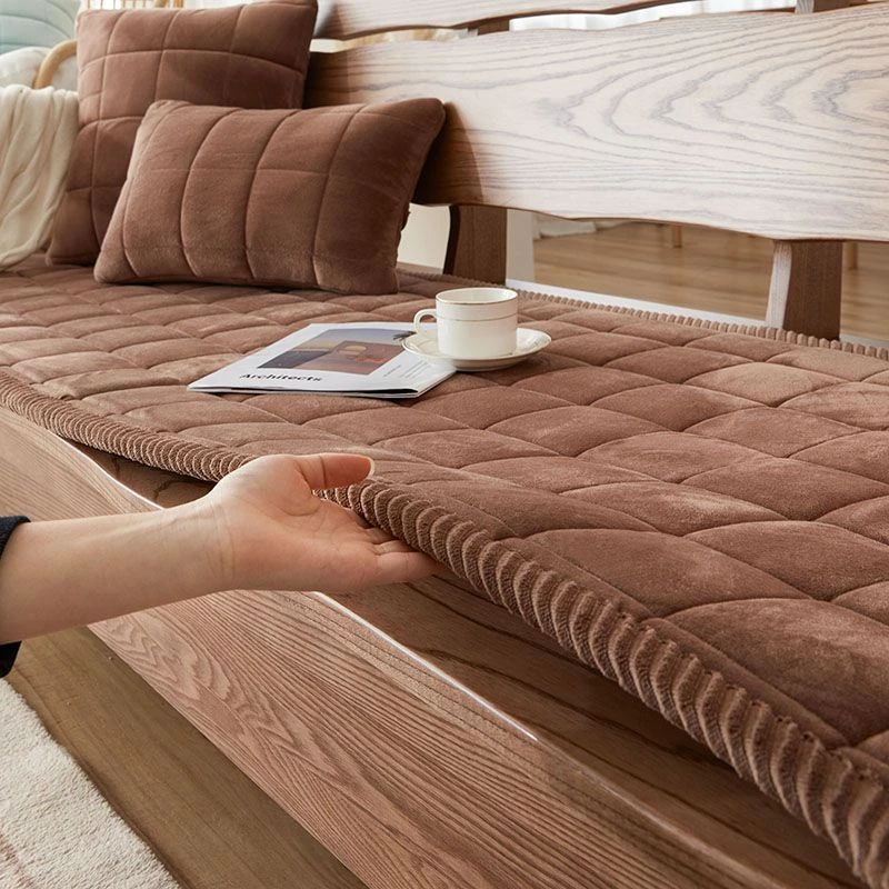Thickened Plush Anti skid Sofa Cushion Cloth Chair Leather Sofa Cushion For Wood Mahogany Office Chair Autumn And