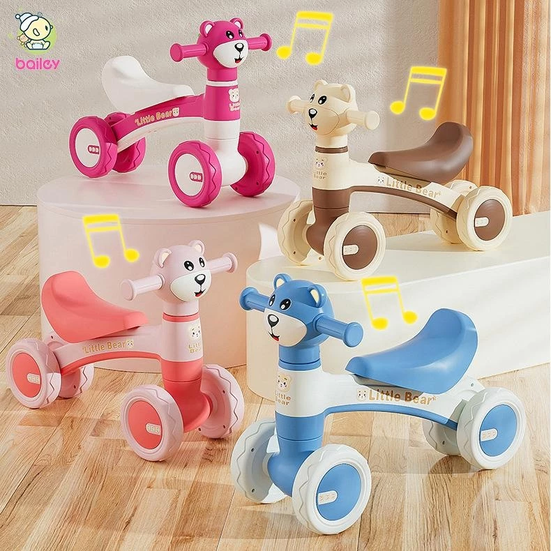 Bailey Baby Balance Bike Kids 1 8 Years Old 4 Wheel with Music Light for Children Walker Scooters