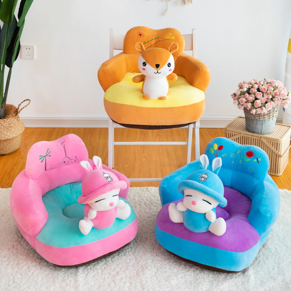 Cartoon Baby Seat Cover Non slip Crystal Velvet Infant Chair Case Soft