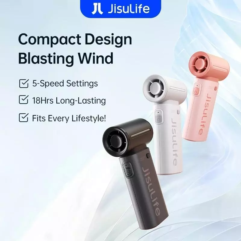 Jisulife Handheld Fan Life9 Mini Portable Jet Fan Rechargeable USB Fans With 5 Gears Strong Wind Suitable For Summer