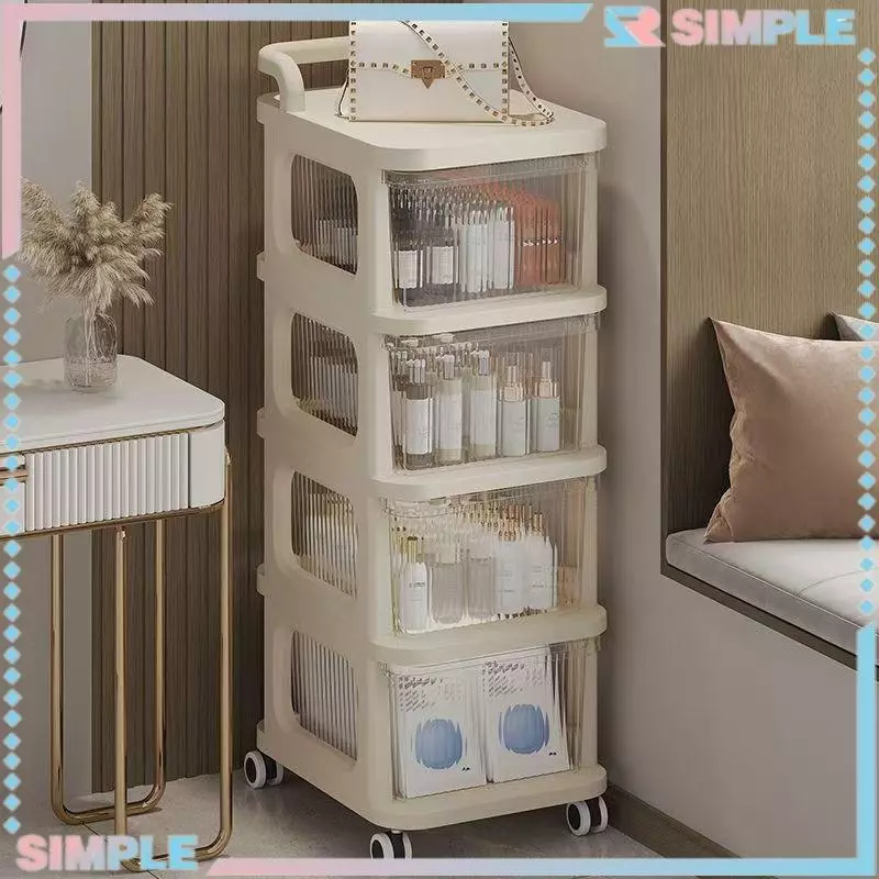 Household Floor Standing Drawer Storage Trolley for Baby Supplies, Mobile Snacksr Toys Organizer