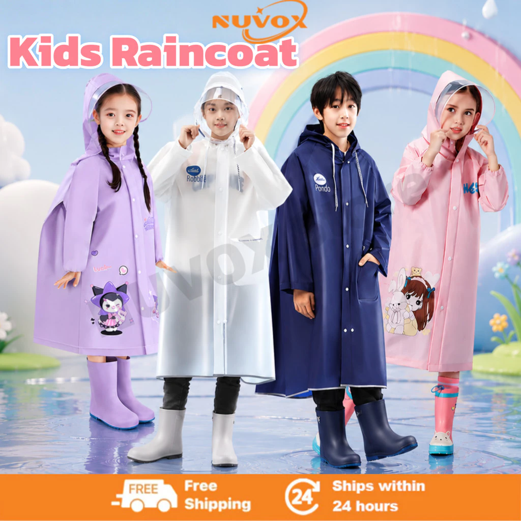 5 15 Yrs Raincoat for Kids Cartoon Waterproof Raincoat EVA student Backpack PVC Waterproof Poncho