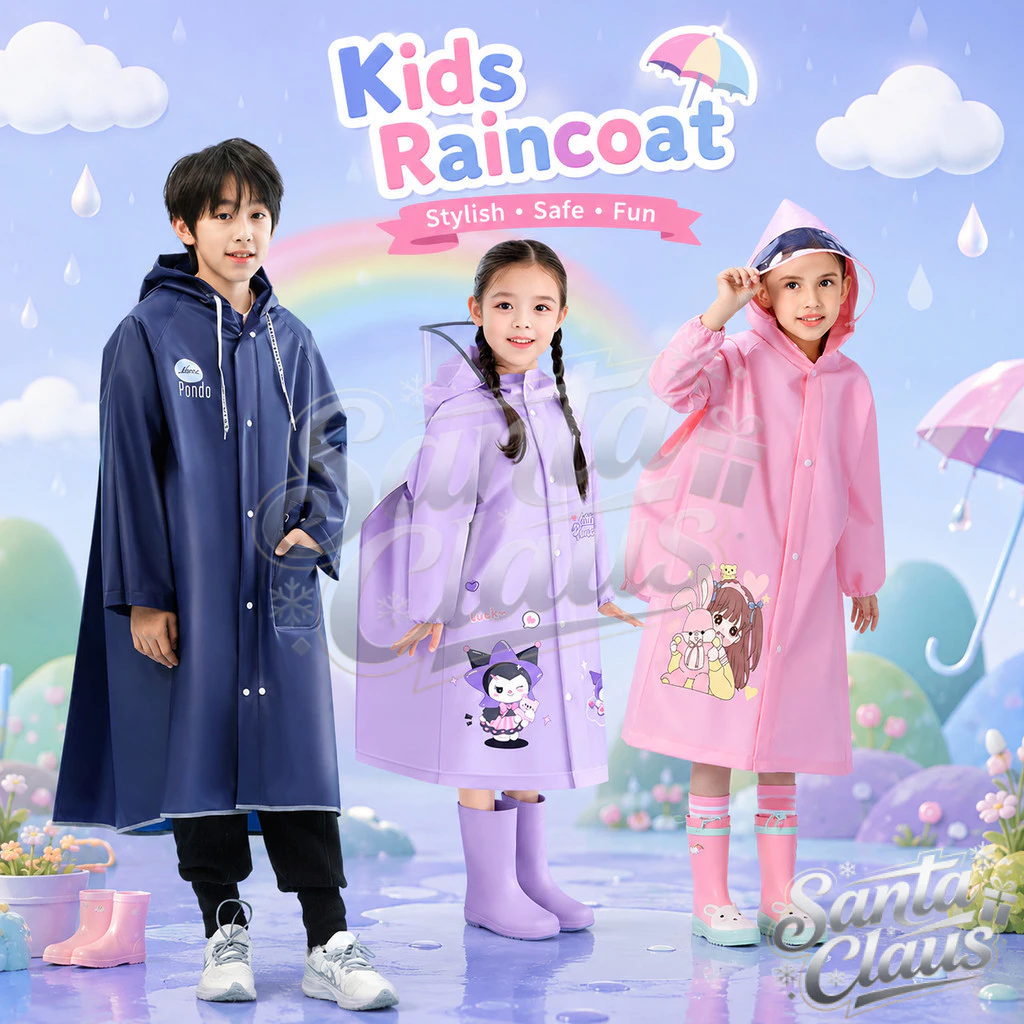5 15 Years Cartoon Animal Raincoat for Kids EVA Waterproof Raincoat Full Body Rainproof Poncho