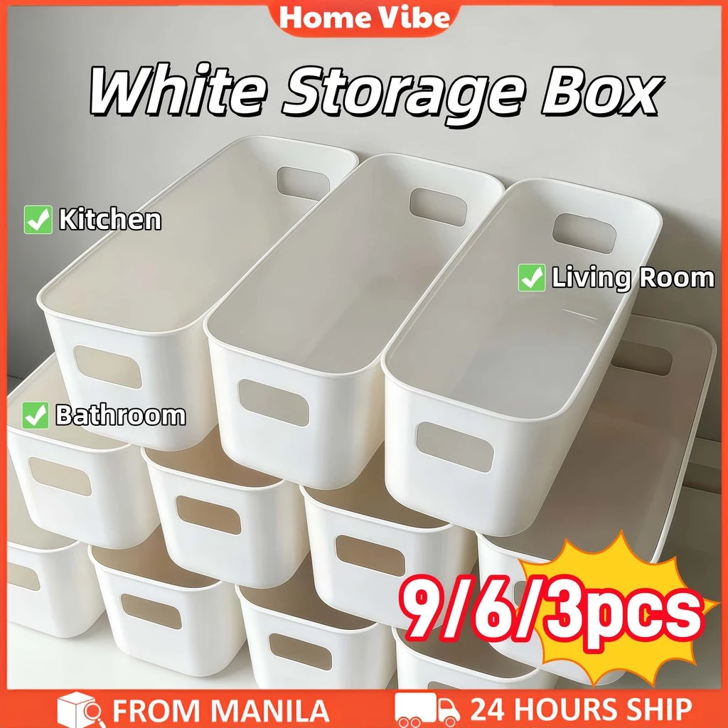 9Pcs Multifunction Storage Box Desktop Organizer for Kitchen Makeup Snacks Sundries Basket Organizer