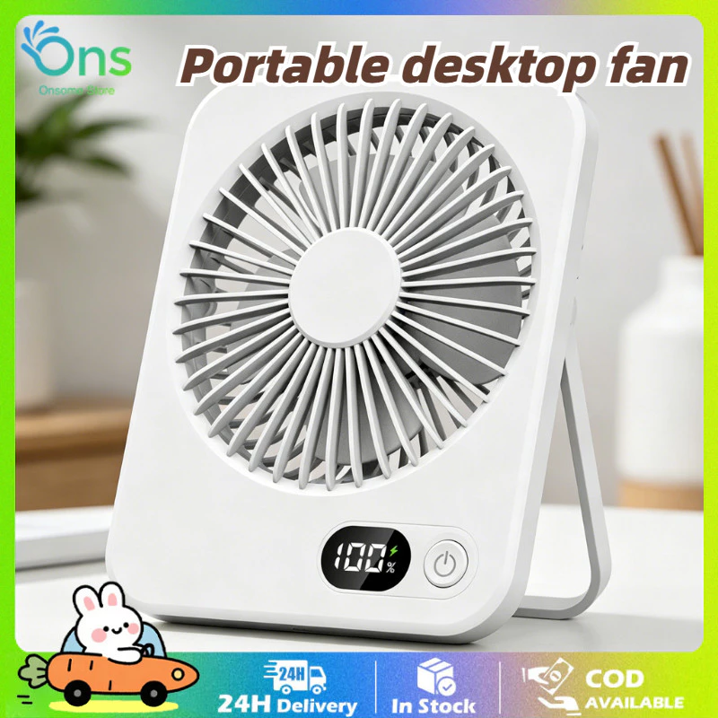 Orashare DF10 Rechargeable Desk Fan Turbo Wind 2000mAh 15H Quiet Cooling Portable for Office & Dorm