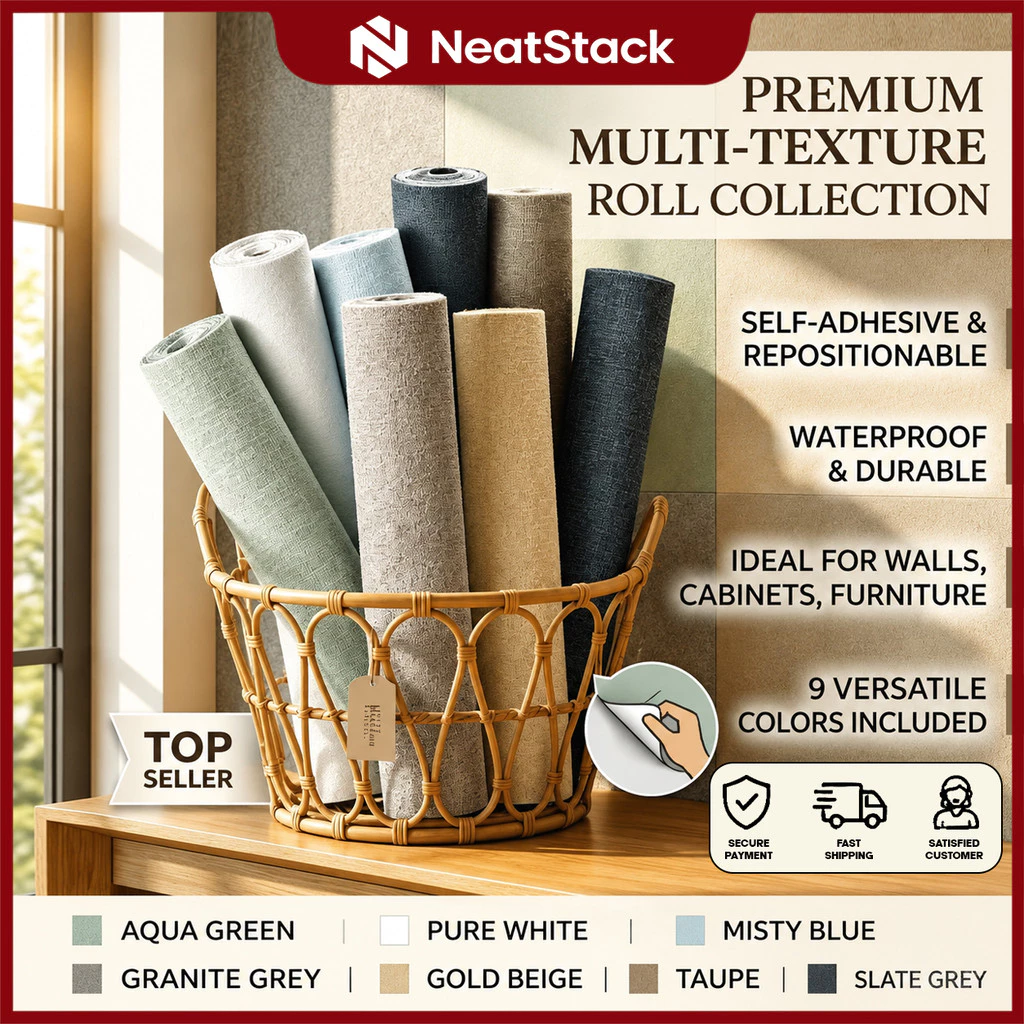 50CM x280CM Linen Wallpaper Thicken Self Adhesive 3D Water Resistant PVC Wallpaper wall decoration