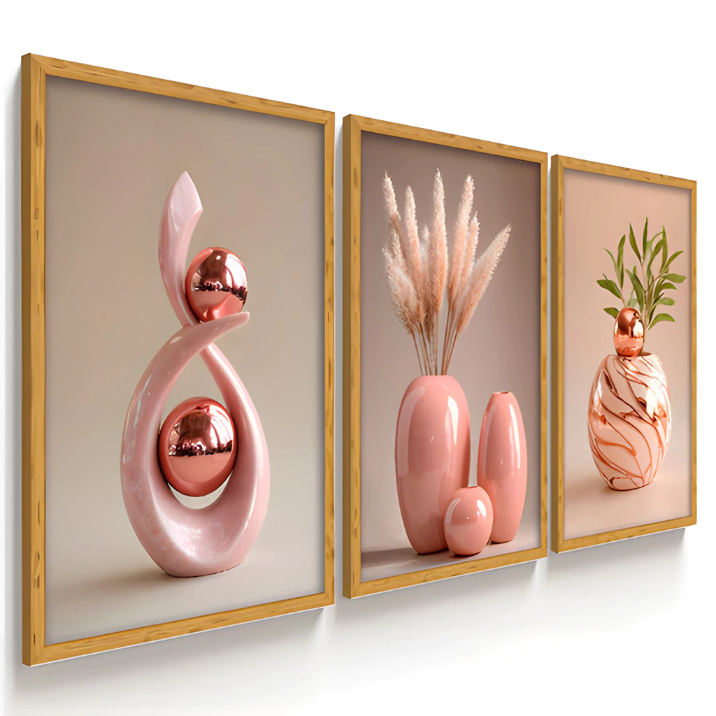 3pcs Aesthetic Minimalist Wall Decor Japandi Floral Art for Living Room Team Kahoy Home Decoration