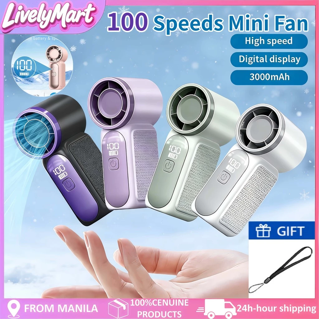 3600mAh Portable Mini Handheld Turbo Fan 3.5 Inch 16900 Rpm High Speed Personal Outdoor Travel Fan